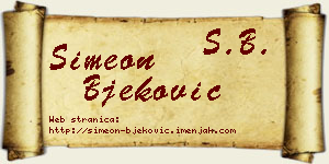 Simeon Bjeković vizit kartica